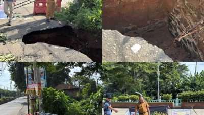 Kepala Dinas SDABMBK Lampung Utara Tinjau Jalan Longsor di Kelapa Tujuh